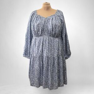 OLD NAVY Mini Poet Swing Blue Ditsy Floral Dress, NWT! Size 2X